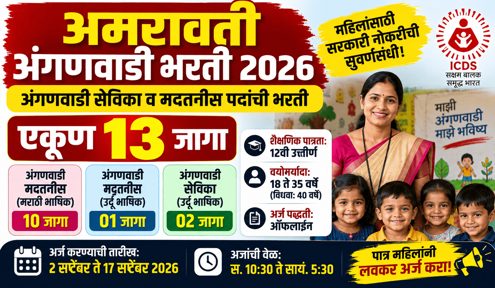 Amravati Anganwadi Sevika Recruitment 2026