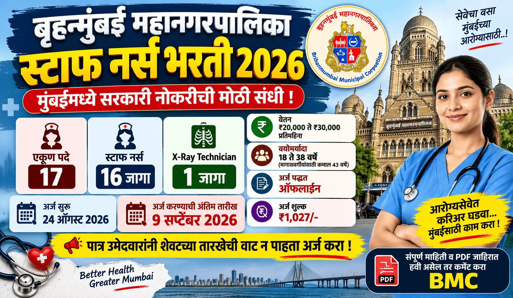 BMC Staff Nurse Bharti 2026