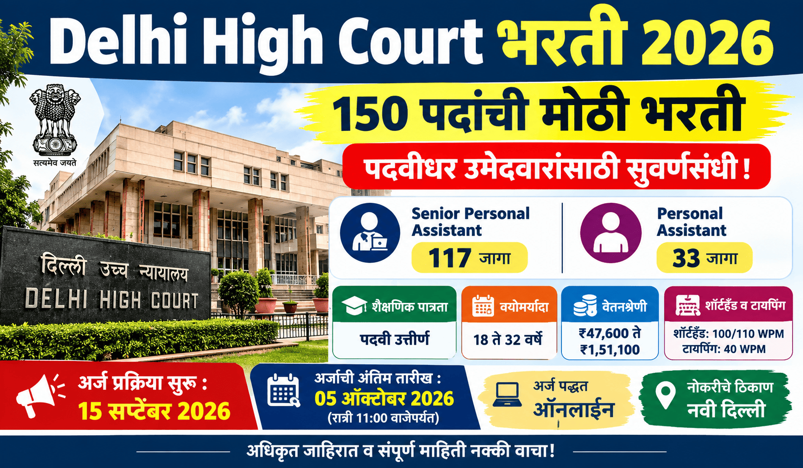 Delhi High Court Bharti 2026