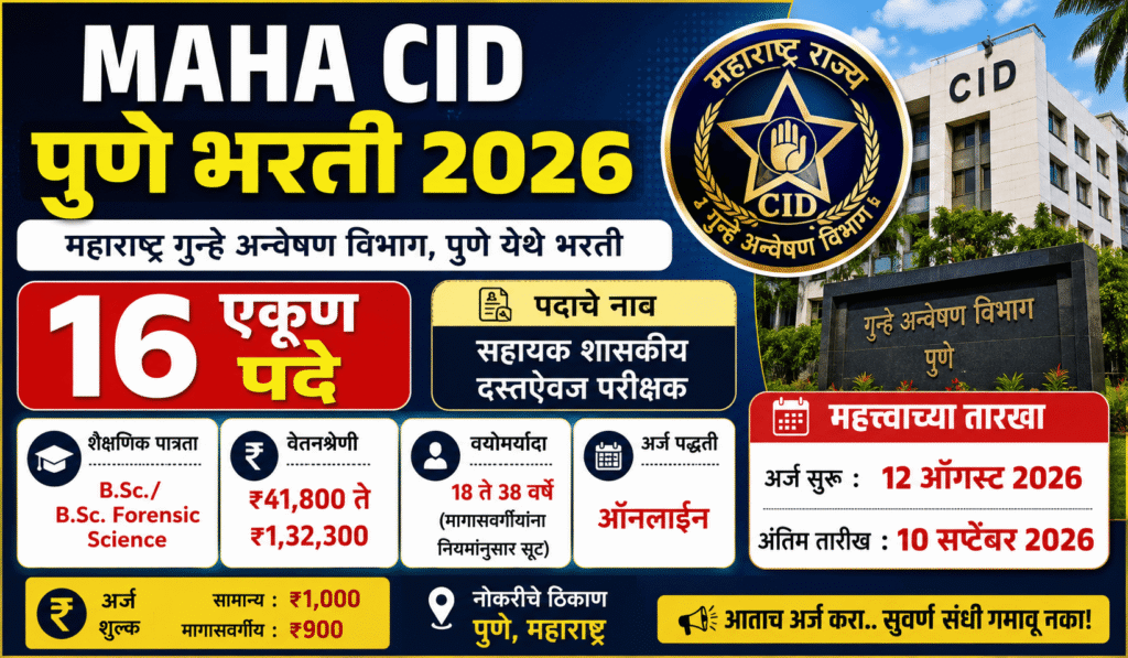 Maha CID Pune Bharti 2026