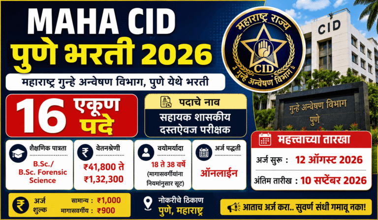 Maha CID Pune Bharti 2026