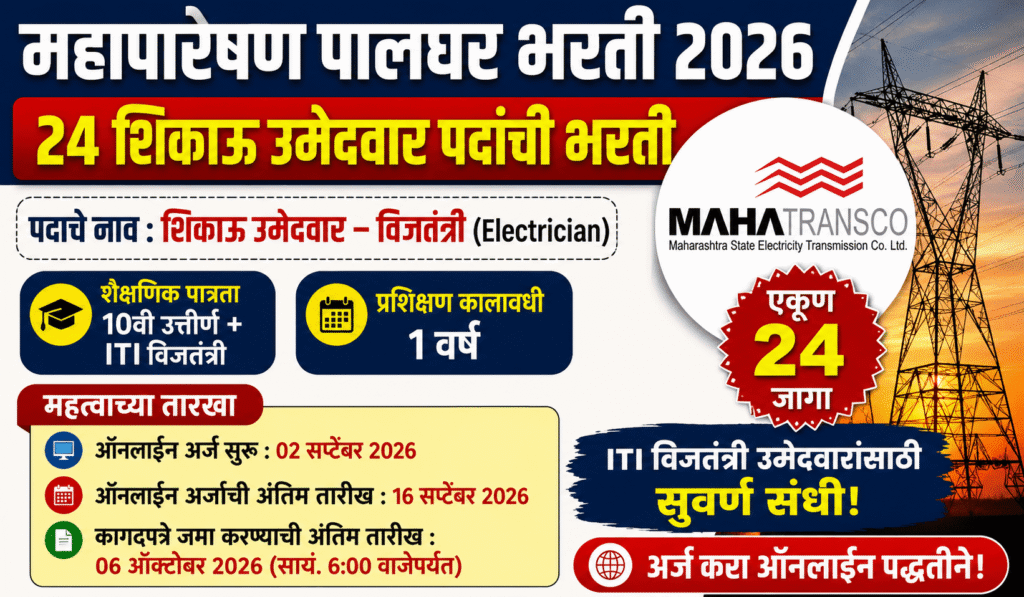 Mahatransco Palghar Recruitment 2026