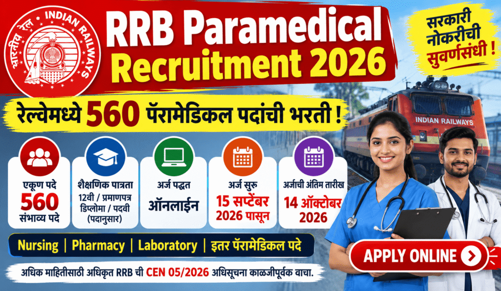 RRB Paramedical Recruitment 2026